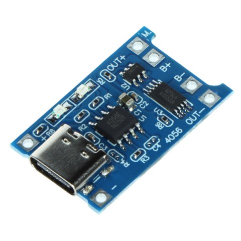 MODUŁ ŁADOWANIA AKUMULATORÓW LI-ION CHAR-4056-18650/USB-C