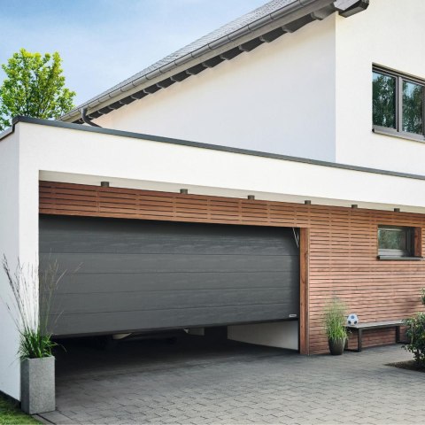 Brama garażowa Renomatic/Hormann 2500x2125mm (z napędem i szyną) - przetłoczenia M Woodgrain