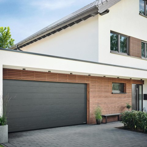 Brama garażowa Renomatic/Hormann 2500x2125mm (z napędem i szyną) - przetłoczenia M Woodgrain