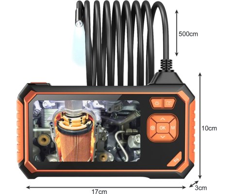 KAMERA ENDOSKOPOWA Z WYŚWIETLACZEM BIGSTREN-19376 2 Mpx 8 mm BIGSTREN