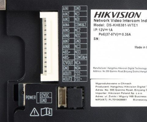 PANEL WEWNĘTRZNY Wi-Fi / IP DS-KH8381-WTE1 Hikvision