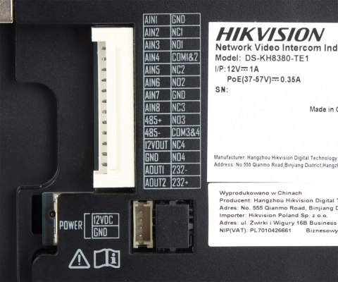 PANEL WEWNĘTRZNY IP DS-KH8380-TE1 Hikvision