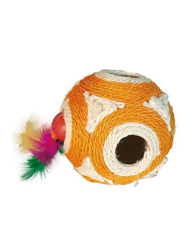 [W] ARQUIVET Piłka z sizalu z piłką i piórami 11,5 cm