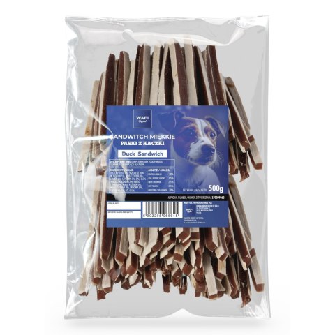 WAFI SANDWICH - Miękkie paski z jagnięciny i ryby - 500G