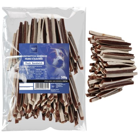 WAFI SANDWICH - Miękkie paski z jagnięciny i ryby - 500G