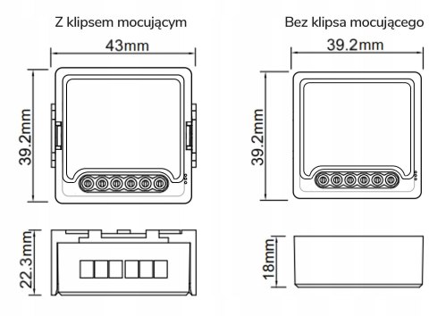 Moduł OXT mini ściemniacz 2 obwody WiFi TUYA T226