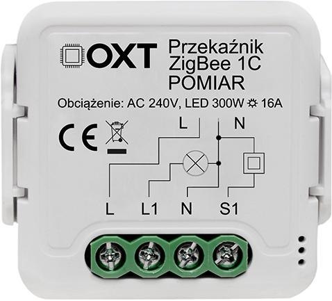 Moduł OXT przekaźnik 1 obw. pomiar 16A ZigBee TUYA T260P