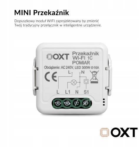 Moduł OXT przekaźnik 1 obwód pomiar 16A WIFI TUYA T220P