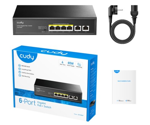 SWITCH POE GS1006P 4-PORTOWY CUDY