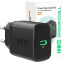 ŁADOWARKA SIECIOWA Greencell PowerSource Solo30 30W 1xUSB-C PD 3.0 QC 4.0+ czarna