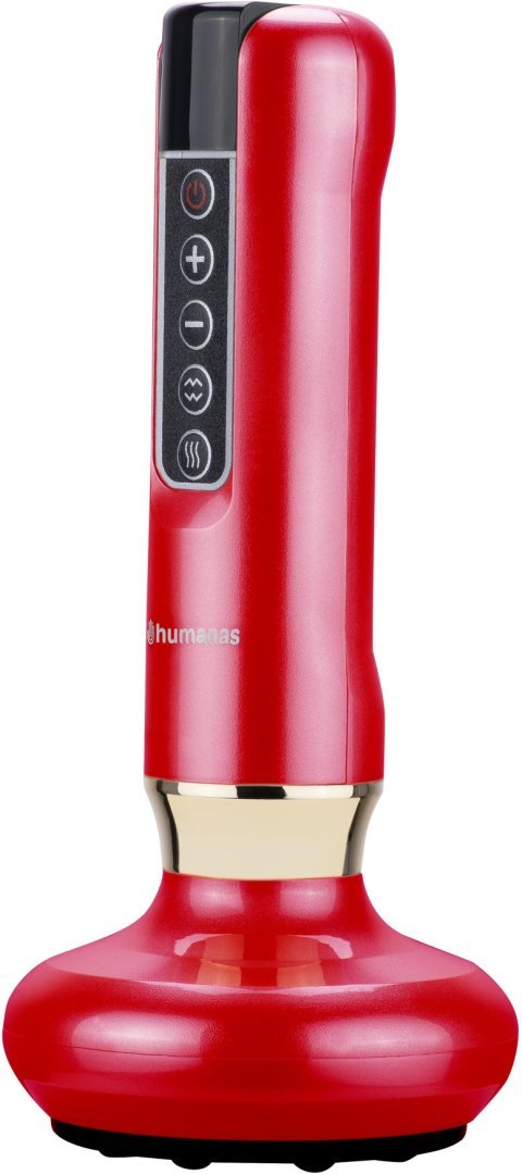 Masażer antycellulitowy z funkcją bańki chińskiej Humanas DermaSmooth - czerwony