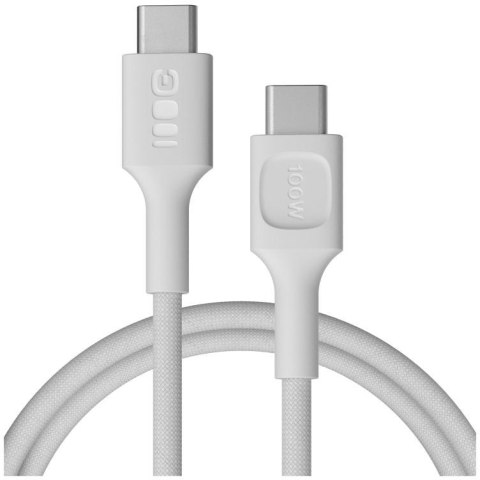KABEL USB-C / USB-C Greencell PowerStream 120cm PD 100W biały w oplocie