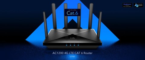 ROUTER 4G LTE LT700 2.4 GHz, 5 GHz LTE Cat. 6 300 Mb/s + 867 Mb/s CUDY