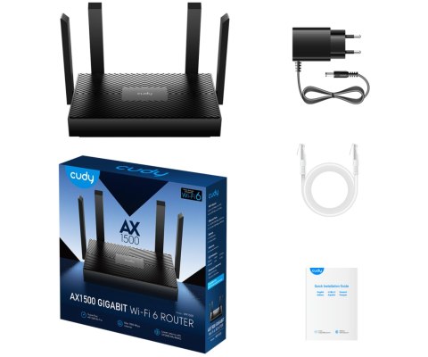 ROUTER WR1500 Wi-Fi 6 2.4 GHz, 5 GHz 300 Mb/s + 1201 Mb/s CUDY
