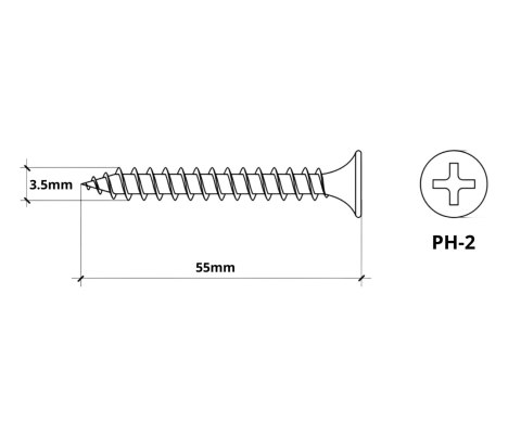 WKRĘTY DO PŁYT KARTONOWO-GIPSOWYCH BGD-35055*P50 KLIMAS