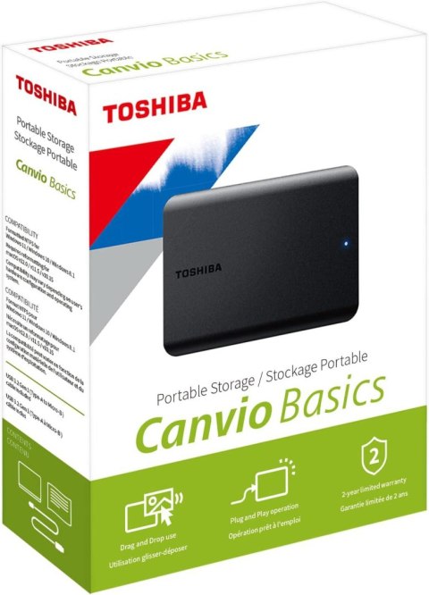 Dysk Zewnętrzny TOSHIBA CANVIO BASICS 2.5inch 2TB External HDD USB 3.2 Gen 1 black
