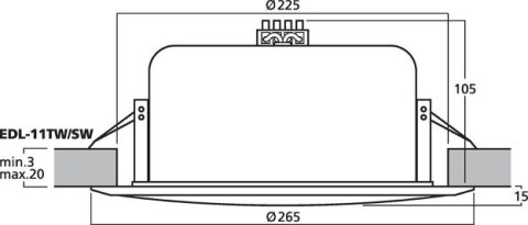 GŁOŚNIK PA MONACOR EDL-11TW/SW CZARNY 10W 100V