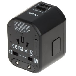 UNIWERSALNA PRZEJŚCIÓWKA SIECIOWA Z ZASILACZEM USB TA-6 Virone