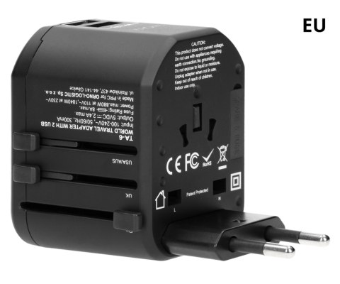 UNIWERSALNA PRZEJŚCIÓWKA SIECIOWA Z ZASILACZEM USB TA-6 Virone