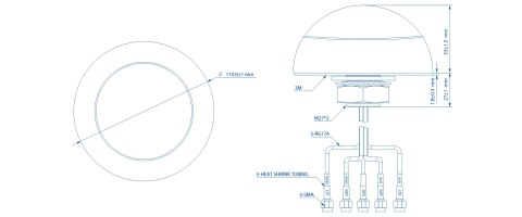 ANTENA PR1KCO28 COMBO LTE GNSS Wi-Fi Teltonika