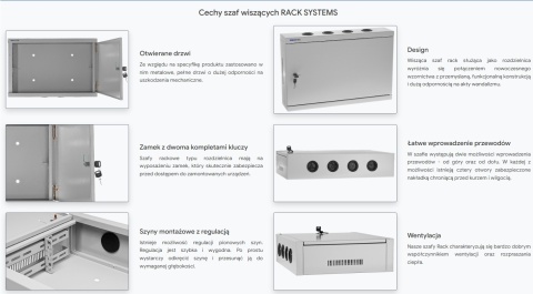W5302/W - szafa Rack 19" pionowa - 540x120x2U
