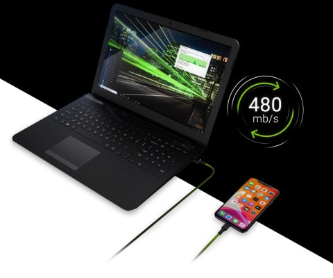 PRZEWÓD KABGC05 USB-A/LIGHTNING Ray 1.2 m Green Cell