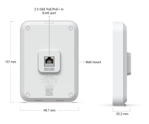 PUNKT DOSTĘPOWY UQ-U7-IW UniFi Wi-Fi 7 2.4 GHz, 5 GHz, 688 Mbps + 4300 Mbps UBIQUITI