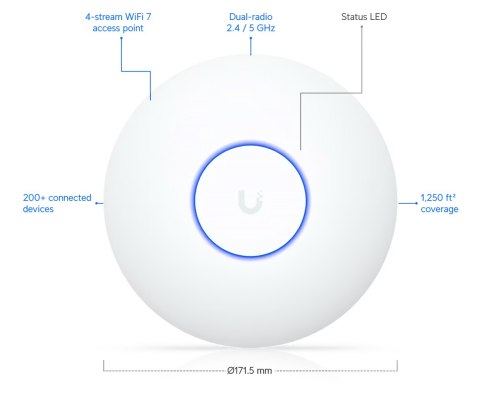 PUNKT DOSTĘPOWY UQ-U7-LITE UniFi Wi-Fi 7 2.4 GHz, 5 GHz, 688 Mbps + 4300 Mbps UBIQUITI