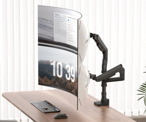 UCHWYT BIURKOWY DO MONITORA, NA SPRĘŻYNIE GAZOWEJ BRATECK-LDT69-C024P BRATECK