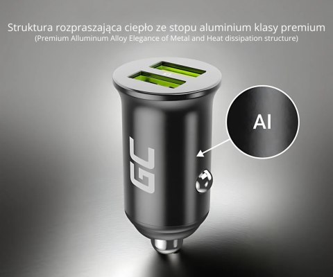 ŁADOWARKA SAMOCHODOWA USB CADM-GC-36AA Green Cell