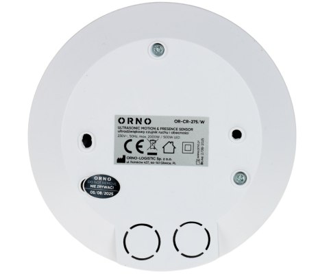 SUFITOWY ULTRADŹWIĘKOWY CZUJNIK RUCHU I OBECNOŚCI OR-CR-275/W AC 230V ORNO