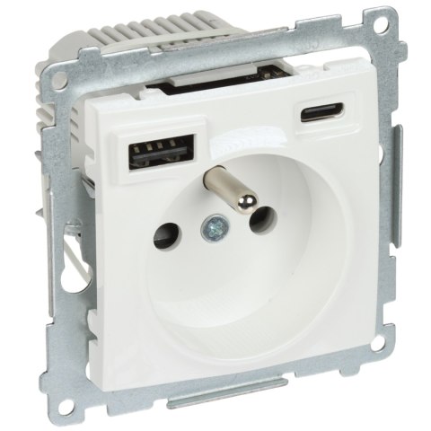 GNIAZDO POJEDYNCZE Z ZASILACZEM USB DGZ1ZUSB2CA.01/11-SIMON54 Premium 230 V 16 A