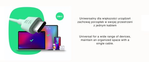 PRZEWÓD KABGC100PF120PB USB-C/USB-C POWERFLEX 1.2 m Green Cell