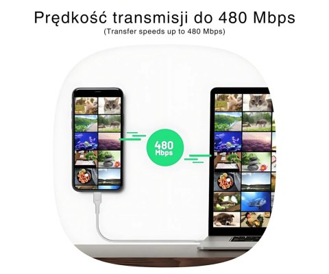 PRZEWÓD KABGC100PS120SW USB-C/USB-C PowerStream 1.2 m Green Cell