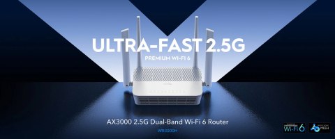 ROUTER WR3000H Wi-Fi 6 2.4 GHz, 5 GHz 574 Mb/s + 2402 Mb/s CUDY