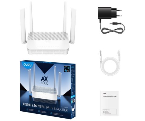 ROUTER WR3000H Wi-Fi 6 2.4 GHz, 5 GHz 574 Mb/s + 2402 Mb/s CUDY