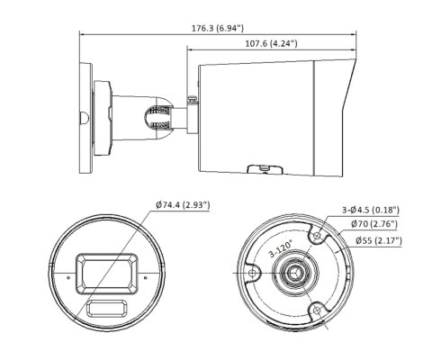 KAMERA IP DS-2CD2043G2-LI2U(2.8MM)(BLACK)/PL AcuSense Smart Hybrid Light - 4 Mpx Hikvision