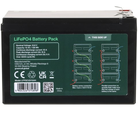 AKUMULATOR 12.8V/10AH/LIFEPO4-GC Green Cell
