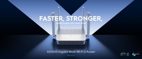 ROUTER WR3000S Wi-Fi 6 2.4 GHz, 5 GHz 574 Mb/s + 2402 Mb/s CUDY