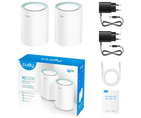 DOMOWY SYSTEM WI-FI MESH M1300(2-PACK) 2.4 GHz, 5 GHz, 300 Mb/s + 867 Mb/s CUDY