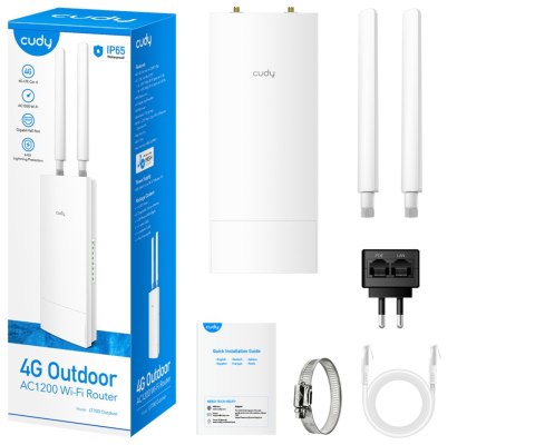 ROUTER 4G LTE MESH LT700 OUTDOOR 2.4 GHz, 5 GHz 867 Mb/s + 300 Mb/s CUDY