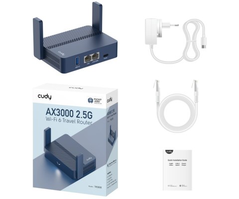 ROUTER VPN TR3000 Wi-Fi 6 2.4 GHz, 5 GHz 574 Mb/s + 2402 Mb/s CUDY