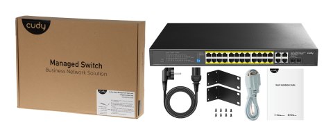 SWITCH POE GS2028PS4-300W 24-PORTOWY SFP CUDY