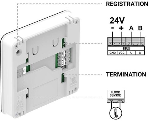 Przewodowy regulator pokojowy sinum czarny R-S2 Tech Sterowniki