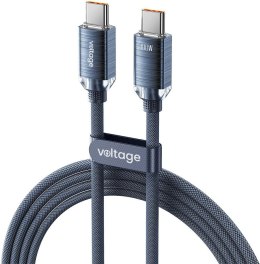 Kabel USB-C / USB-C Voltage PureCrystal 100W PD 100cm niebieski