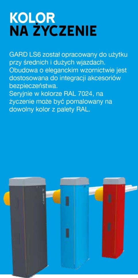 Szlaban CAME LS6 z ramieniem G05350 do 5m (pod LED)