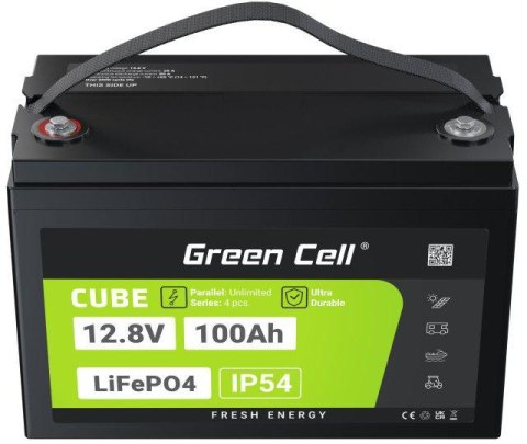 AKUMULATOR LITOWO-ŻELAZOWO-FOSFORANOWY LiFePO4 Green Cell Cube 12.8V 100Ah LFPGC12V100AH