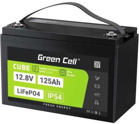 AKUMULATOR LITOWO-ŻELAZOWO-FOSFORANOWY LiFePO4 Green Cell Cube 12.8V 125Ah LFPGC12V125AH