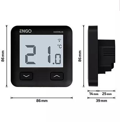 ENGO Controls E10-MBUSB - Internetowy, podtynkowy regulator temperatury, MODBUS, Wi-Fi, 230V,