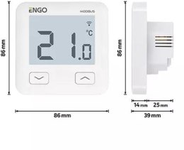 ENGO Controls E10-MBUSW - Internetowy, podtynkowy regulator temperatury, MODBUS, Wi-Fi, 230V,